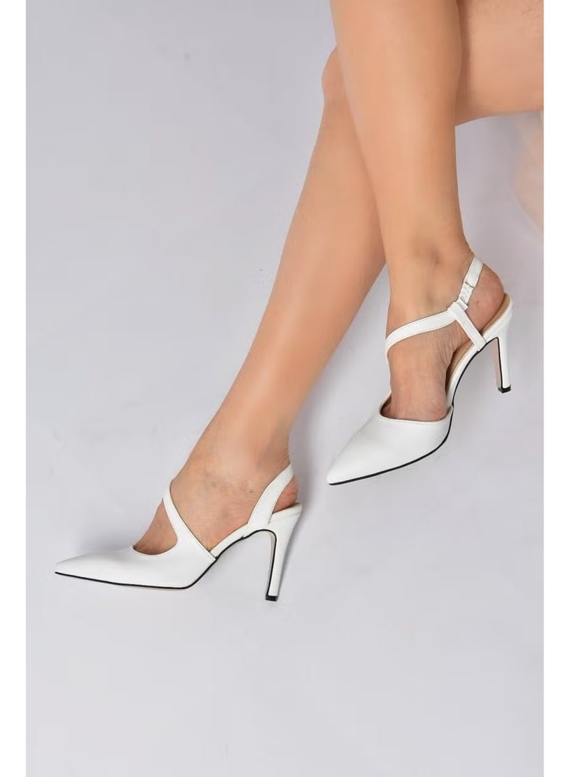 Fox Shoes أحذية كعب نسائية بيضاء مدببة K404910809 - Image 1